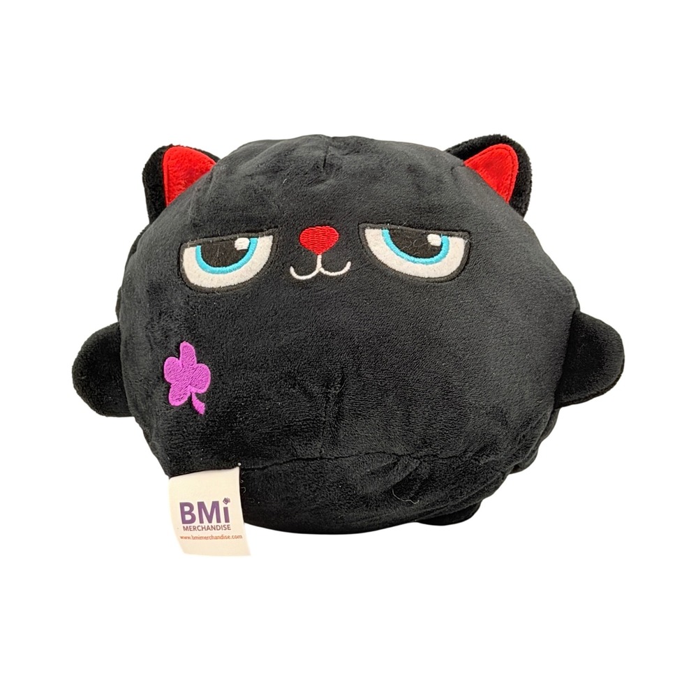 BMI Merchandise Black Cat Plush Toy Lucky Clover Soft Stuffed Animal 7" - Picture 2 of 6